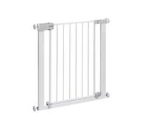 Safety 1st Auto Close Gate, Barrière de Sécurité Enfant 73-80 cm, Blanc | Jusqu'à 136 cm, Fermeture Automatique, Ouverture d'une Main, Sans Vis ni Perçage, Double Verrouillage