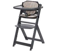 Safety 1st Chaise Haute pour bébé en Bois et Evolutive Timba avec coussin Warm Grey