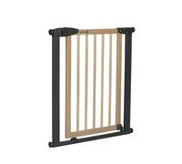 Safety 1st Simply Close Barrière de sécurité Enfant Bois, à Pression, 73-80 cm (Max. 94cm), sans vis ni perçage, Ouverture d'une Main, Double Verrouillage, barrière escalier Enfant, Bois et Graphite