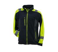 Safety 1st Urgent URG-C Veste Polaire Professionnelle de Travail Protectrice Isolée 300 g/m² Réfléchissante Avec Poches Pour Homme EN340 Noir Avec Jaune (M)