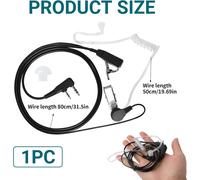 Safety Earpiece Radio Headset Walkie Talkie 2 Pin Headset with PTT Microphone Compatible with Kenwood UV-5R BF-888S RT24 RT27 Two-Way Radio,150 cm