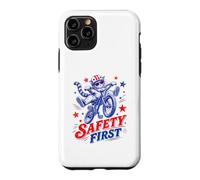 Safety First Cat on Bicycle Fun Summer Bike Graphique Amusant Coque pour iPhone 11 Pro