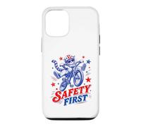 Safety First Cat on Bicycle Fun Summer Bike Graphique Amusant Coque pour iPhone 12/12 Pro