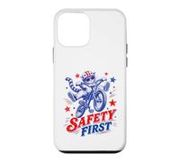 Safety First Cat on Bicycle Fun Summer Bike Graphique Amusant Coque pour iPhone 12 Mini