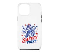 Safety First Cat on Bicycle Fun Summer Bike Graphique Amusant Coque pour iPhone 12 Pro Max