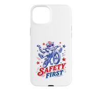 Safety First Cat on Bicycle Fun Summer Bike Graphique Amusant Coque pour iPhone 15 Plus