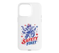Safety First Cat on Bicycle Fun Summer Bike Graphique Amusant Coque pour iPhone 15 Pro Max