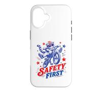 Safety First Cat on Bicycle Fun Summer Bike Graphique Amusant Coque pour iPhone 16