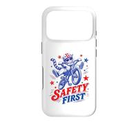 Safety First Cat on Bicycle Fun Summer Bike Graphique Amusant Coque pour iPhone 17 Pro