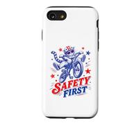 Safety First Cat on Bicycle Fun Summer Bike Graphique Amusant Coque pour iPhone SE (2020) / 7/8