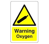 Safety First Display LTD Panneau d'avertissement d'oxygène - Autocollant haute adhérence (150 mm x 100 mm) Distance de visualisation à moins de 3 m.