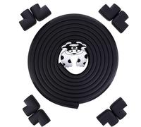 Safety Foam Protection 5 M Foam Roller With 8 Corner Protectors And 1 Door Lock For Children And Babies,Corner Protectors And Table Edges Black