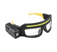 Safety Glasses Lights - Rechargeable LED | Safety Glass Es With Headlamp | Type-C Rechargeable Warning Glasses With Sensor Activation | High Brightness COB+XTE Light Source For Work, Cycling, Night