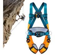 Safety Harness - Adjustable Climbing Harness For Rock, Mountain, And High-Altitude Work, Heavy-Duty Polyester With Alloy Steel, Waist 80-120cm, Load Capacity 2200KG, Roof And Outdoor Safety Gear