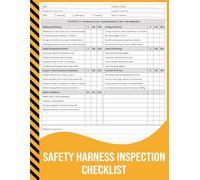 Safety Harness Inspection Checklist: Fall Protection Harness and Lanyard Daily Inspection Record for Construction and Industrial Use.