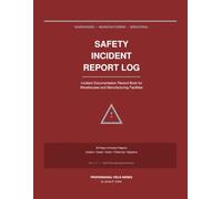 Safety Incident Report Log: Workplace Incident Documentation and Investigation Record Book for Warehouses and Manufacturing Facilities