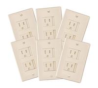 Safety Innovations Lot de 6 cache-prises à fermeture automatique (2 vis) - Alternative aux prises murales pour prises de sécurité pour enfants (Beige)