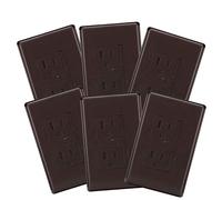 Safety Innovations Lot de 6 couvercles de sortie standard à fermeture automatique (1 vis) - une alternative aux prises murales pour prises de courant pour enfants (Espresso)