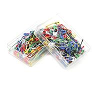 Safety Pins Sewing Tailoring Scarf Pins Durable Rustproof Secure Fastening for Crafting Sewing Jewelry Making Iron Plastic 200 Pieces (2 * 100 pieces 3/0 double box color pins)