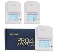 Safety Siren Pro4 Lot de 3 détecteurs de radon pour la maison, surveillance continue du radon intérieur avec affichage numérique, alertes LED, suivi à long terme et fonctions d'alarme