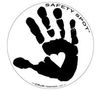 Safety Spot Aimant - Empreinte de main d'enfant pour sécurité de parking - Fond blanc (noir)