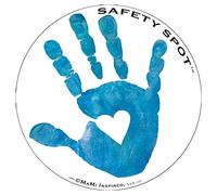 Safety Spot Aimant - Empreinte de main d'enfants pour la sécurité du parking - Fond blanc (bleu)