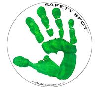 Safety Spot Aimant - Empreinte de main d'enfants pour la sécurité du parking - Fond blanc (vert)