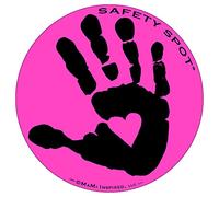 Safety Spot Aimant - Empreinte de main d'enfants pour la sécurité du parking - Fond coloré avec empreinte de main (rose)