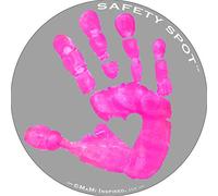 Safety Spot Aimant - Empreinte de main d'enfants pour la sécurité du parking - Fond gris (rose)