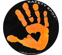 Safety Spot Aimant - Empreinte de main d'enfants pour la sécurité du parking - Fond noir (Orange)