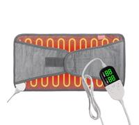 Safety Tech Coussin chauffant pour le dos, arrêt automatique, 6 réglages de chaleur et 4 minuteries, lavable en machine, pour le dos, les épaules et les douleurs musculaires