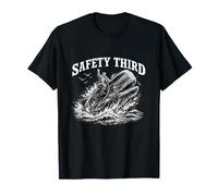 Safety Third Whale Rider Funny Sarcastic Nautical Ocean Meme T-Shirt