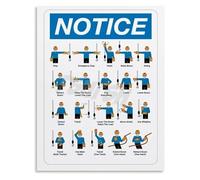 Safety Training Canvas Wall Art Crane Hand Signals Poster Construction Safety Guide for Classroom Workshop Office Garage Decor(Unframed,12x18inch(30x45cm))