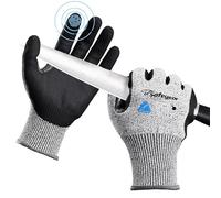 SAFEYEAR Safeyer grade 5 gants de travail anti - coupure pour hommes et femmes, gants de sécurité antidérapants pour adultes, blider Heavy Machinery GLOVES, Forest Farm, construction, noir, m