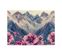 Safflower From The Mountains Puzzle en bois de 500 pièces pour adultes - Puzzle stimulant pour taille de jeu 38,1 x 51,8 cm