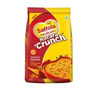 Saffola Masala Oats Karara Crunch, savoureuse collation du soir, masala classique avec morceaux croustillants et millets, 500 g