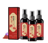 Saffron Hair Blackening Spray de noircissement des cheveux au safran, spray de croissance des cheveux safrane naturel et Essence Polygonum Multiflorum, pour volume et résistance, anti-chute de cheveux