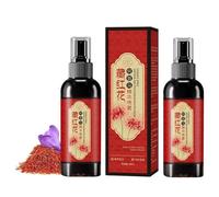 Saffron Hair Blackening Spray de noircissement des cheveux au safran, spray de croissance des cheveux safrane naturel et essence Polygonum Multiflorum, pour volume et résistance, anti-chute de cheveux