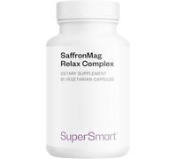 SaffronMag Relax Complex - Anti-Stress Adulte - Safran Affron® le Plus Étudié Cliniquement, Magnésium Bisglycinate, Vitamine B6, Théanine - Sérénité, Anti-Nervosité - 90 Gélules Véganes - SuperSmart