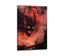 SAFHUER Poster décoratif sur toile représentant un dragon et un héros - Décoration murale moderne pour chambre à coucher - 60 x 90 cm