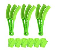 S'AFIELINA Brosse de nettoyage pour radiateurs et volets, Plumeau amovible avec 1 chiffon de nettoyage microfibre de rechange Vert 3 pièces