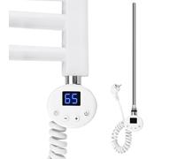 S'AFIELINA Cartouche chauffante avec thermostat numérique pour radiateur de salle de bain, élément chauffant en acier inoxydable, blanc, résistance électrique sèche-serviettes 300W