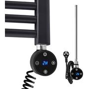 S'AFIELINA Élément Chauffant 1200W pour seche Serviette Electrique,avec Thermostat Numérique - Thermoplongeur Électrique en Acier Inoxydable Noir pour radiateur Salle de Bain