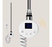 S'AFIELINA Élément Chauffant avec Thermostat pour sèche-Serviette 600 W, élément Chauffant radiateur Salle de Bain, Acier Inoxydable, WiFi, écran numérique, minuterie écoénergétique, Blanc