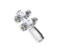 S'AFIELINA Kit de raccordement central avec thermostat pour radiateurs et radiateurs de salle de bain Thermostat - 6 niveaux réglables, Robinet thermostatique universel 50mm (Chromé, 1 pièce)