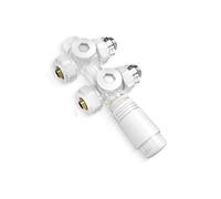 S'AFIELINA Kit de raccordement central avec thermostat pour radiateurs et radiateurs de salle de bain Thermostat - 6 niveaux réglables, Robinet thermostatique universel 50mm (Blanc,1 pièce)