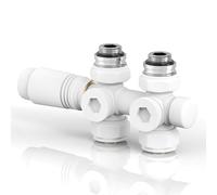 S'AFIELINA Kit radiateur thermostatique avec corps bidirectionnel réversible, raccord radiateur salle de bain, kit thermostatique, pour tubes 15-16 mm, blanc, 1 pièce