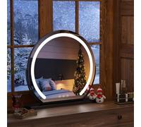 S'AFIELINA Miroir de Maquillage avec éclairage de 40 cm, Miroir Hollywood réglable, 3 températures de Couleur, contrôle Tactile, Miroir cosmétique LED, Rotation à 360°, Noir