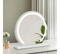S'AFIELINA Miroir Maquillage Hollywood avec Lumineux 40cm LED Miroir Dimmable 3 Températures de Couleur Contrôle Tactile, Miroir de Maquillage 360° Pivotant Miroir de Table et Miroir Mural-Blanc