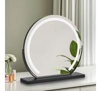 S'AFIELINA Miroir Maquillage Hollywood avec Lumineux 50cm LED, 3 Températures de Couleur Dimmable, Contrôle Tactile, 360° Pivotant de Table et Mural-Noir